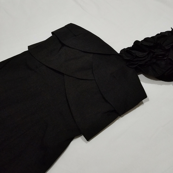 One-Shoulder ✦ Black Tiered Bust Cocktail Dress ✦ w/ Padded Lining & Stretch S - Picture 6 of 16